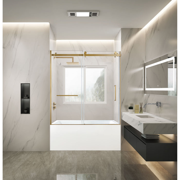 Kingston Sona SSD60608SR7 - Toledo 60" W x 60" H Right Handed Tub Door, Brushed Brass