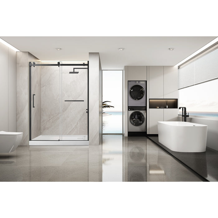 Kingston Sona SSD60768KL0 - Prato 60" L x 76" H Left Handed Shower Door, Matte Black