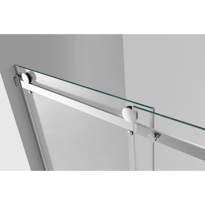 Kingston Sona SSD60768KL1 - Prato 60" L x 76" H Left Handed Shower Door, Polished Chrome