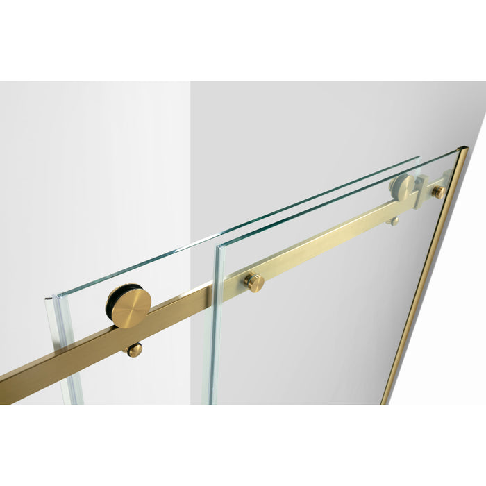 Kingston Sona SSD60768KL7 - Prato 60" L x 76" H Left Handed Shower Door, Brushed Brass