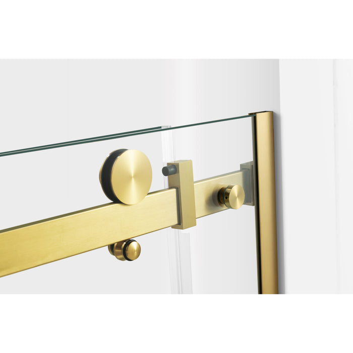 Kingston Sona SSD60768KL7 - Prato 60" L x 76" H Left Handed Shower Door, Brushed Brass