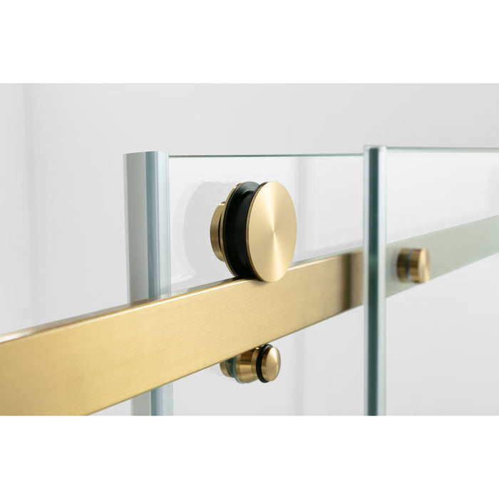 Kingston Sona SSD60768KL7 - Prato 60" L x 76" H Left Handed Shower Door, Brushed Brass