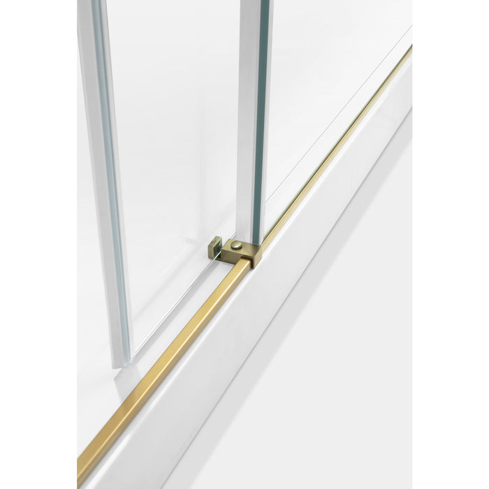 Kingston Sona SSD60768KL7 - Prato 60" L x 76" H Left Handed Shower Door, Brushed Brass