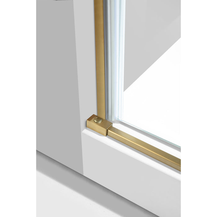 Kingston Sona SSD60768KL7 - Prato 60" L x 76" H Left Handed Shower Door, Brushed Brass