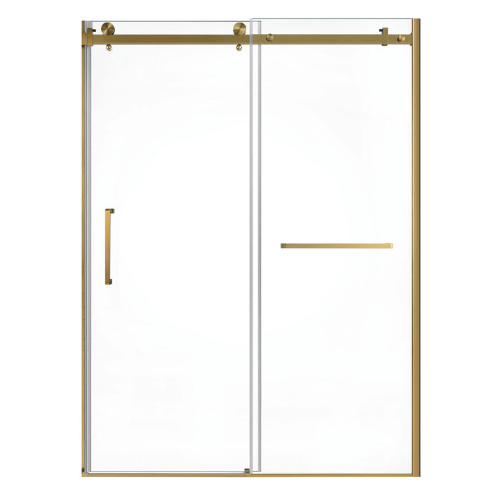 Kingston Sona SSD60768KL7 - Prato 60" L x 76" H Left Handed Shower Door, Brushed Brass