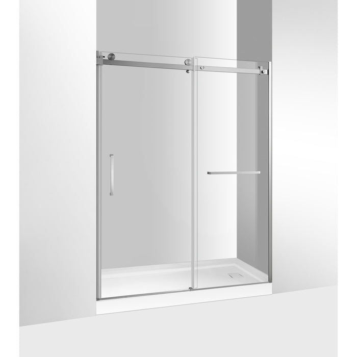 Kingston Sona SSD60768KL8 - Prato 60" L x 76" H Left Handed Shower Door, Brushed Nickel