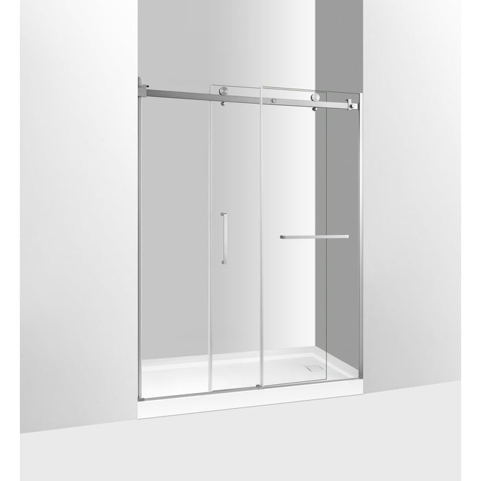 Kingston Sona SSD60768KL8 - Prato 60" L x 76" H Left Handed Shower Door, Brushed Nickel