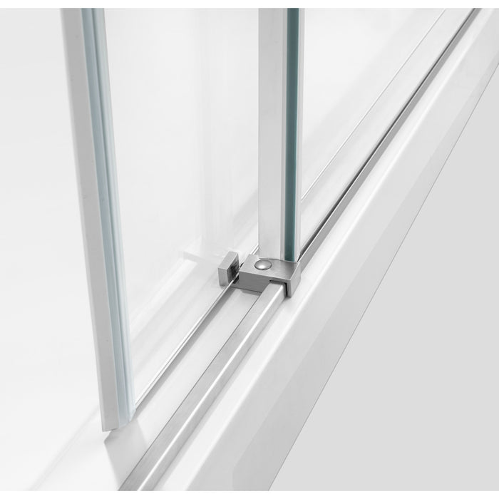 Kingston Sona SSD60768KL8 - Prato 60" L x 76" H Left Handed Shower Door, Brushed Nickel