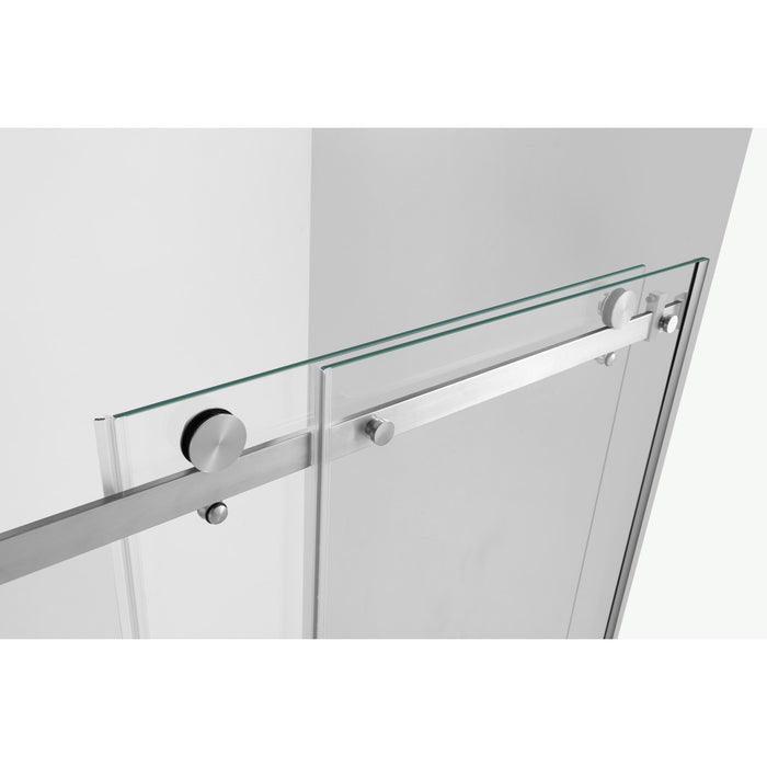 Kingston Sona SSD60768KL8 - Prato 60" L x 76" H Left Handed Shower Door, Brushed Nickel