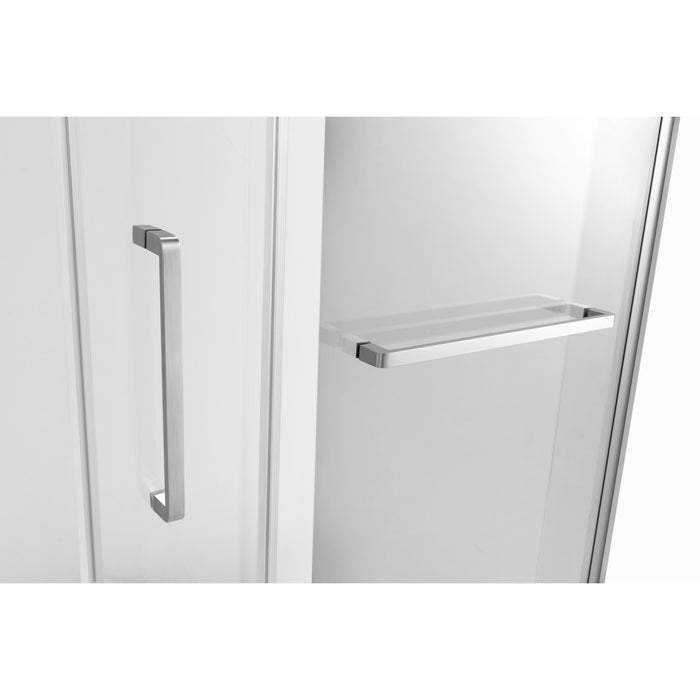 Kingston Sona SSD60768KL8 - Prato 60" L x 76" H Left Handed Shower Door, Brushed Nickel