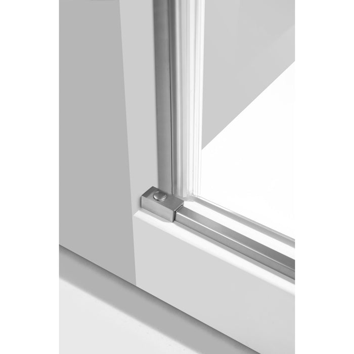 Kingston Sona SSD60768KL8 - Prato 60" L x 76" H Left Handed Shower Door, Brushed Nickel