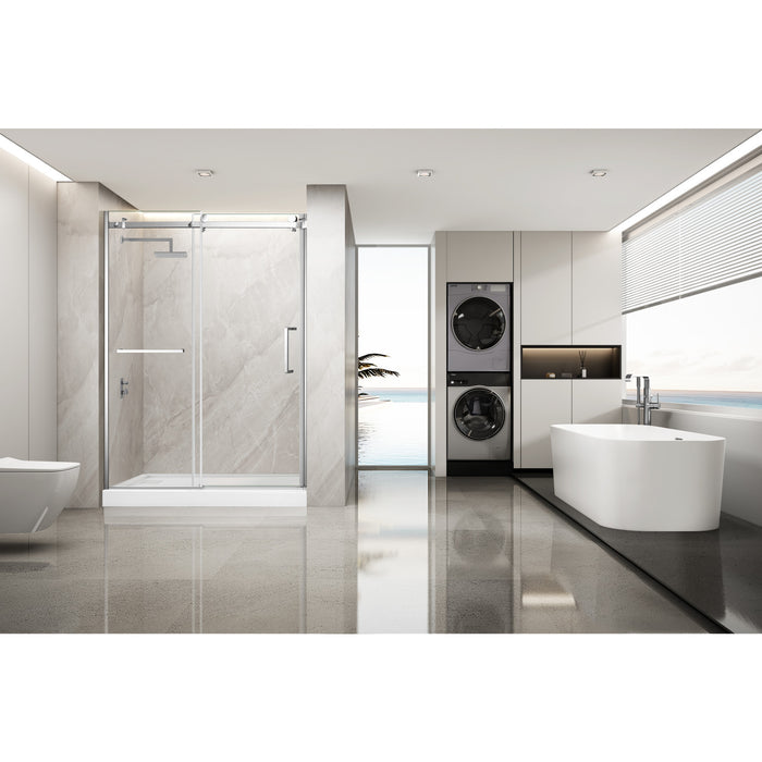 Prato SSD60768KR1 60" L x 76" H Right Handed Shower Door, Polished Chrome