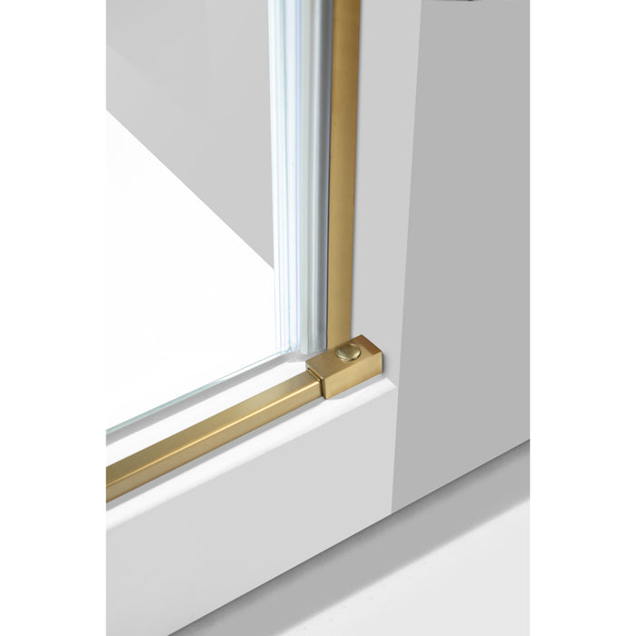 Kingston Sona SSD60768KR7 - Prato 60" L x 76" H Right Handed Shower Door, Brushed Brass