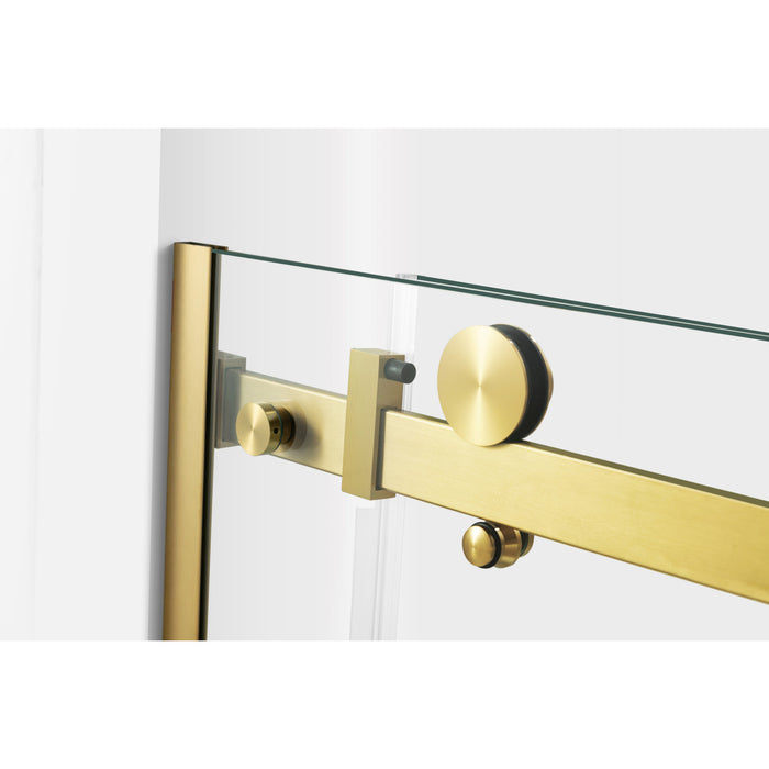 Kingston Sona SSD60768KR7 - Prato 60" L x 76" H Right Handed Shower Door, Brushed Brass