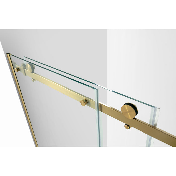 Kingston Sona SSD60768KR7 - Prato 60" W x 76" H Right Handed Shower Door, Brushed Brass