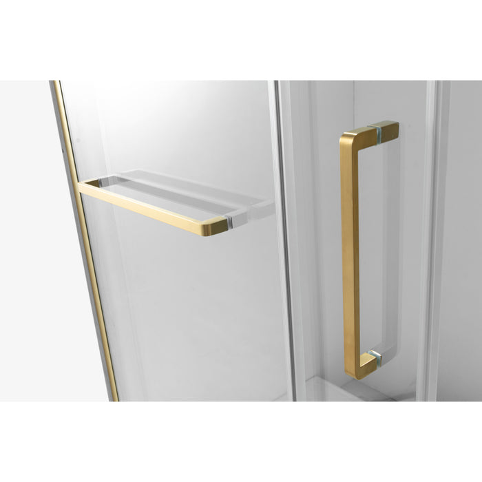 Kingston Sona SSD60768KR7 - Prato 60" L x 76" H Right Handed Shower Door, Brushed Brass