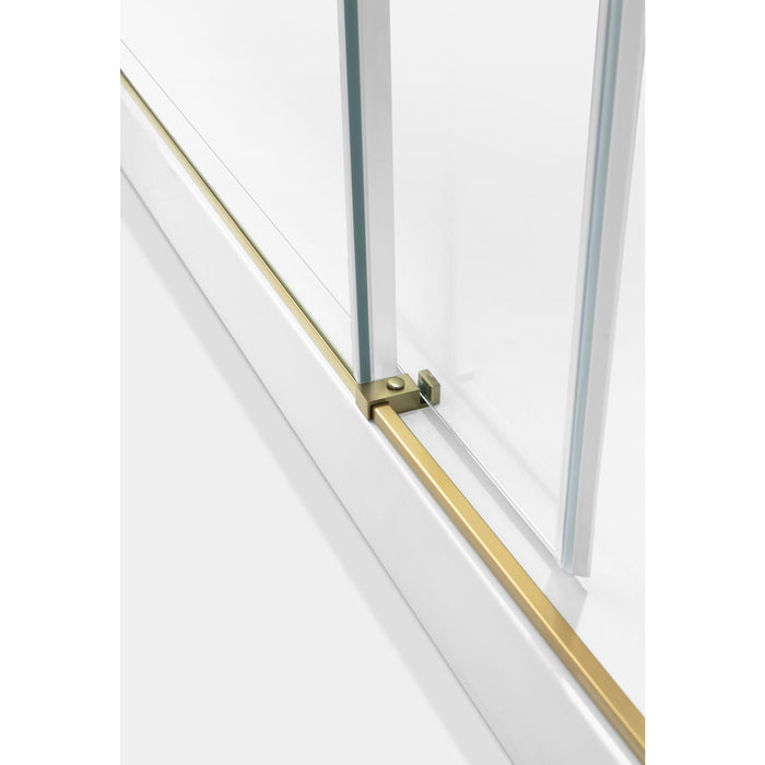 Kingston Sona SSD60768KR7 - Prato 60" L x 76" H Right Handed Shower Door, Brushed Brass