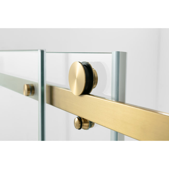 Kingston Sona SSD60768KR7 - Prato 60" L x 76" H Right Handed Shower Door, Brushed Brass