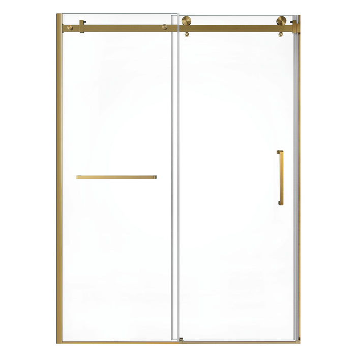 Kingston Sona SSD60768KR7 - Prato 60" L x 76" H Right Handed Shower Door, Brushed Brass