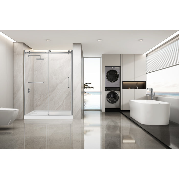 Kingston Sona SSD60768KR8 - Prato 60" L x 76" H Right Handed Shower Door, Brushed Nickel