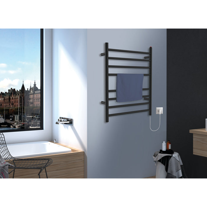 Kingston Sona TWW3624MB - Templeton Wall Mount Hardwired/Plug-In Electric Towel Warmer, Matte Black