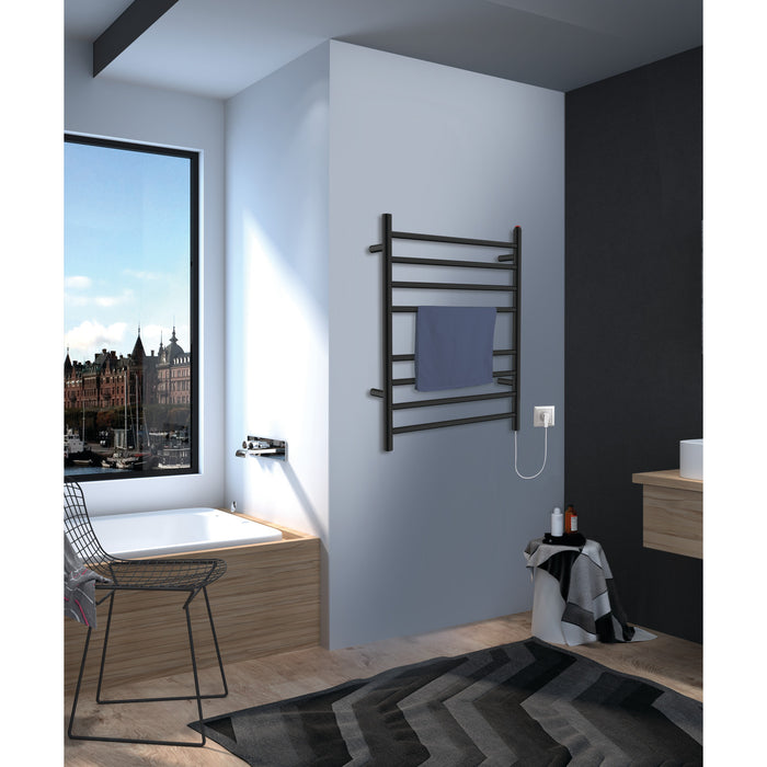 Kingston Sona TWW3624MB - Templeton Wall Mount Hardwired/Plug-In Electric Towel Warmer, Matte Black