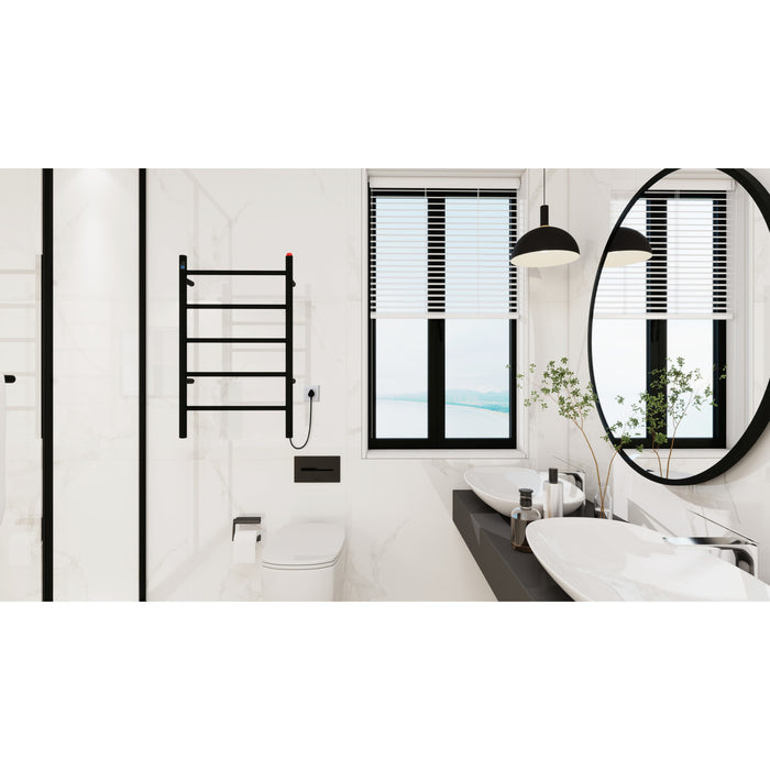 Kingston Sona TWW3720MB - Templeton Freestanding or Wall Mount Hardwired/Plug-In Electric Towel Warmer, Matte Black