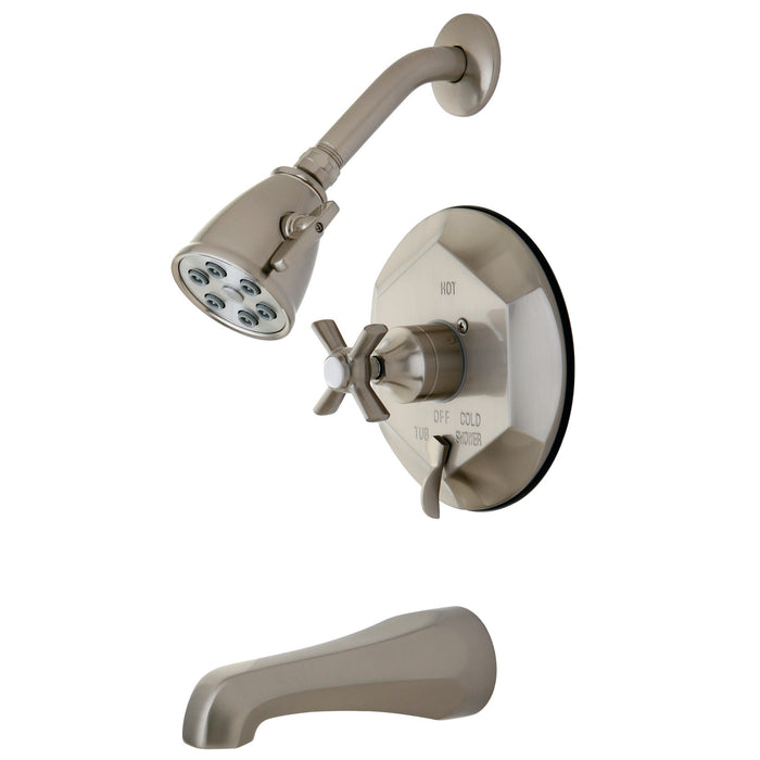 Kingston Tulare VB46380ZX - Millennium Single-Handle Pressure Balanced Tub and Shower Faucet, Brushed Nickel