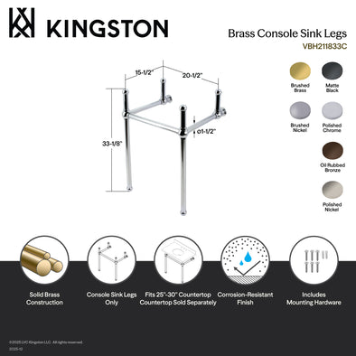 Kingston Heirloom VBH211833BB - Fauceture Brass Console Sink Legs