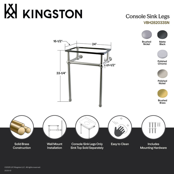 Kingston Heirloom VBH282033C - Templeton Brass Console Sink Legs, Polished Chrome