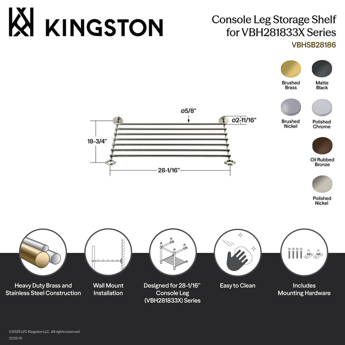 Kingston Covington VBHSB28180 Storage Shelf for VBH281833x Series, Matte Black