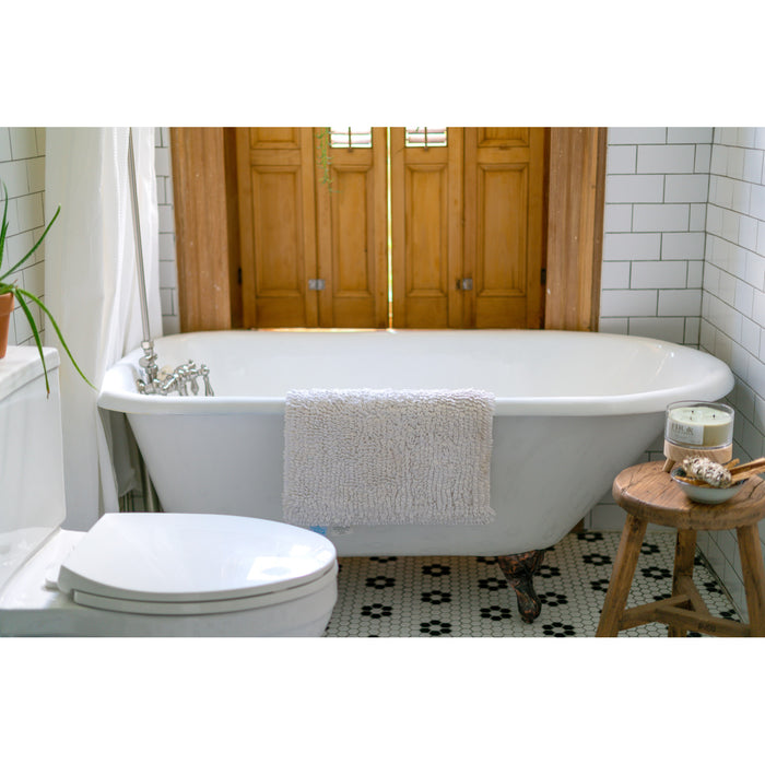 Kingston Heirloom VCT3D603019NT5 - Aqua Eden 60-Inch Cast Iron Oval Rectangular Roll Top Clawfoot Tub (3-3/8-Inch Wall Drillings), White/Oil Rubbed Bronze