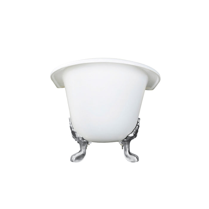 Kingston Heirloom VCT7DS6130NC1 - Aqua Eden 61-Inch Cast Iron Oval Double Slipper Clawfoot Tub (7-Inch Faucet Drillings), White/Polished Chrome