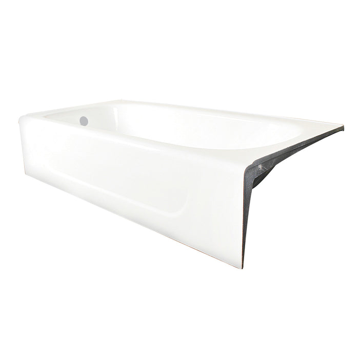 Aqua Eden VCTAP603015L 60-Inch Cast Iron Rectangular 3-Wall Alcove Tub, Left Drain Hole, White
