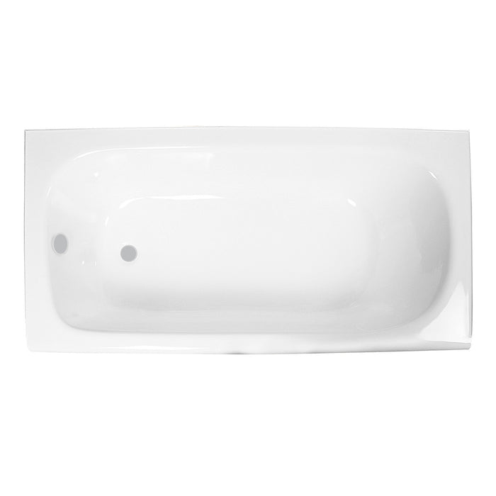 Kingston Tulare VCTAP603015L - Aqua Eden 60-Inch Cast Iron Rectangular 3-Wall Alcove Tub, Left Drain Hole, White