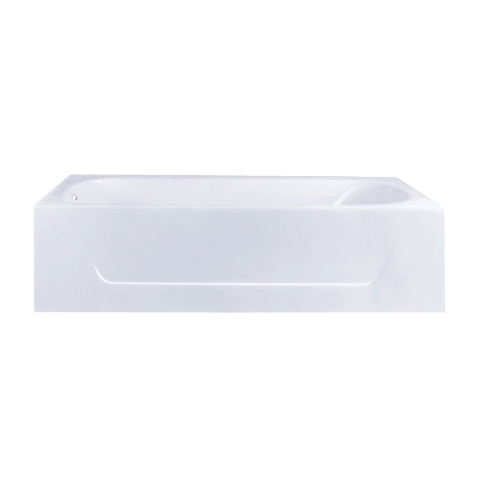 Kingston Tulare VCTAP603015L - Aqua Eden 60-Inch Cast Iron Rectangular 3-Wall Alcove Tub, Left Drain Hole, White