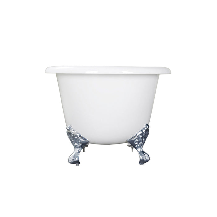 Kingston Heirloom VCTND603017NB1 - Aqua Eden 60-Inch Cast Iron Oval Double Ended Clawfoot Tub (No Faucet Drillings), White/Polished Chrome