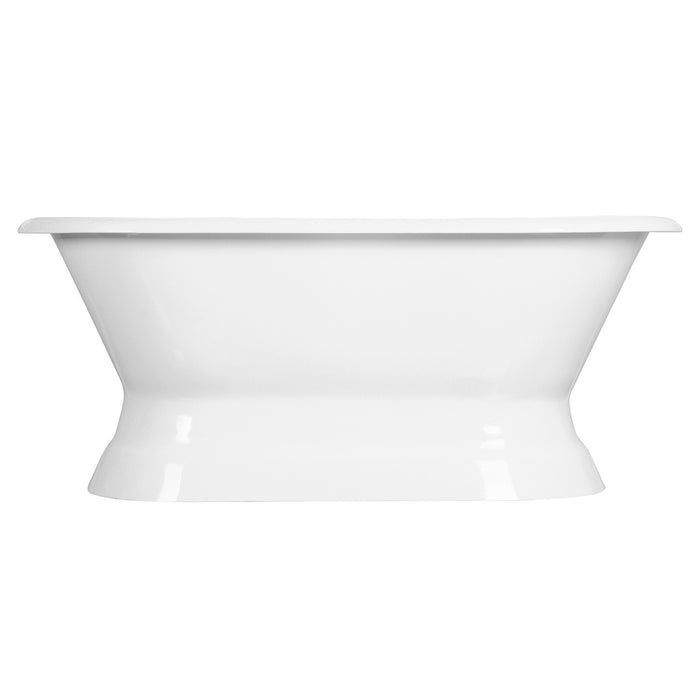 Kingston Heirloom VCTND603024 - Aqua Eden 60-Inch Cast Iron Oval Double Ended Pedestal Tub (No Faucet Drillings), White