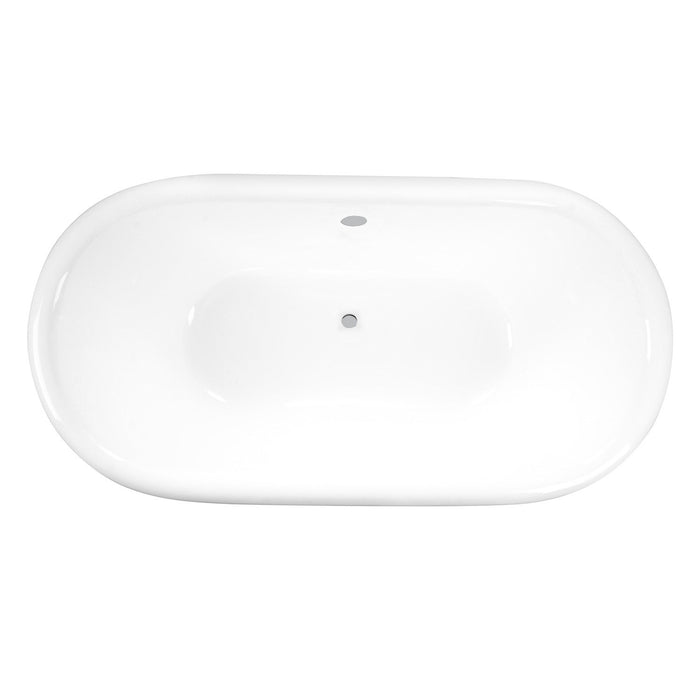 Kingston Heirloom VCTND603024 - Aqua Eden 60-Inch Cast Iron Oval Double Ended Pedestal Tub (No Faucet Drillings), White