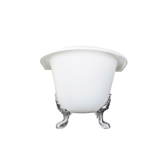 Kingston Heirloom VCTNDS6130NC1 - Aqua Eden 61-Inch Cast Iron Oval Double Slipper Clawfoot Tub (No Faucet Drillings), White/Polished Chrome