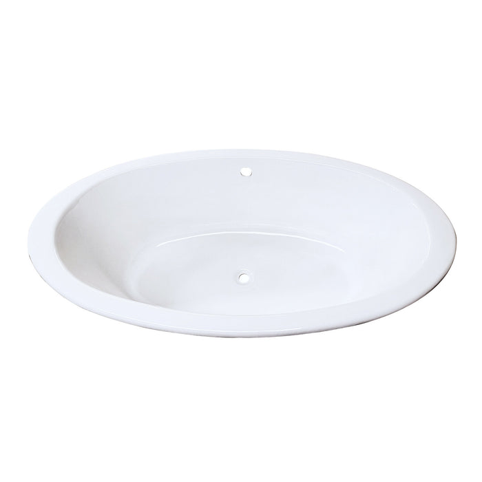 Aqua Eden VCTPN573217 57-Inch Cast Iron Oval Drop-In Tub with Center Drain, White