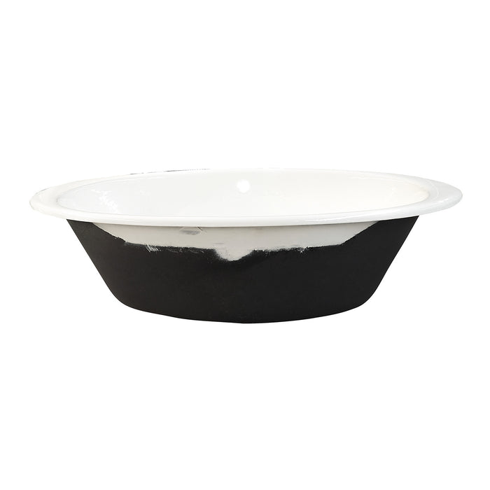 Aqua Eden VCTPN573217 57-Inch Cast Iron Oval Drop-In Tub with Center Drain, White