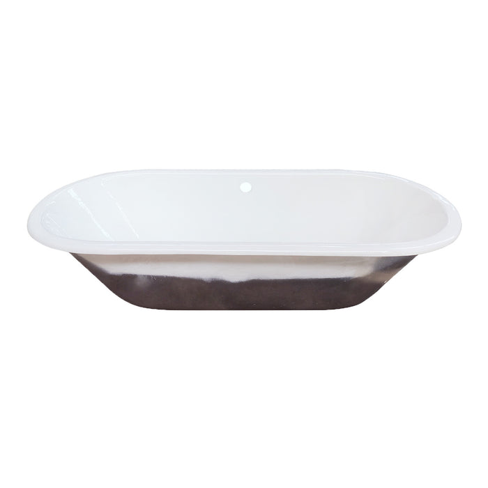 Aqua Eden VCTPN632717 63-Inch Cast Iron Oval Drop-In Tub with Center Drain, White