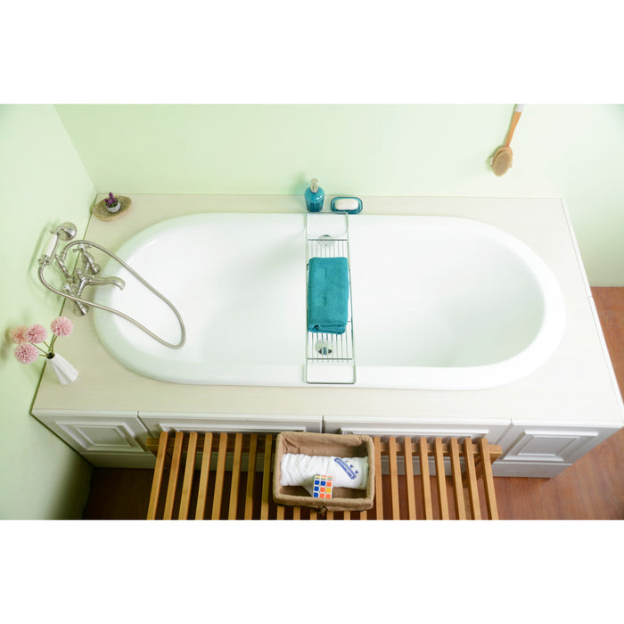 Aqua Eden VCTPN632717 63-Inch Cast Iron Oval Drop-In Tub with Center Drain, White