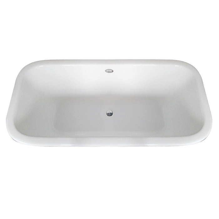Kingston Heirloom VCTQND6732NL5 - Aqua Eden 67-Inch Cast Iron Rectangular Double Ended Clawfoot Tub (No Faucet Drillings), White/Oil Rubbed Bronze