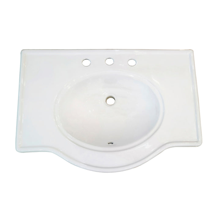 Kingston Templeton VPB1318B 31-Inch Ceramic Console Sink (8-Inch, 3-Hole), White