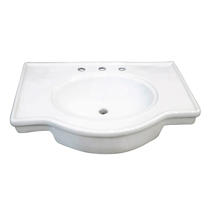 Kingston Templeton VPB1318B 31-Inch Ceramic Console Sink (8-Inch, 3-Hole), White