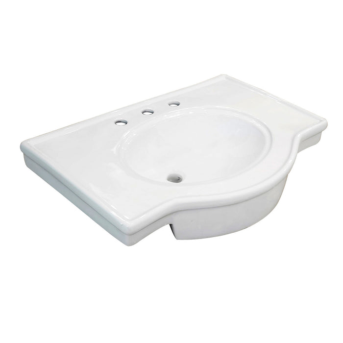 Kingston Templeton VPB1318B 31-Inch Ceramic Console Sink (8-Inch, 3-Hole), White