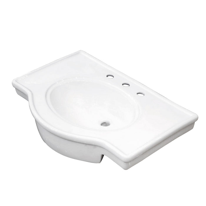 Kingston Templeton VPB1318B 31-Inch Ceramic Console Sink (8-Inch, 3-Hole), White
