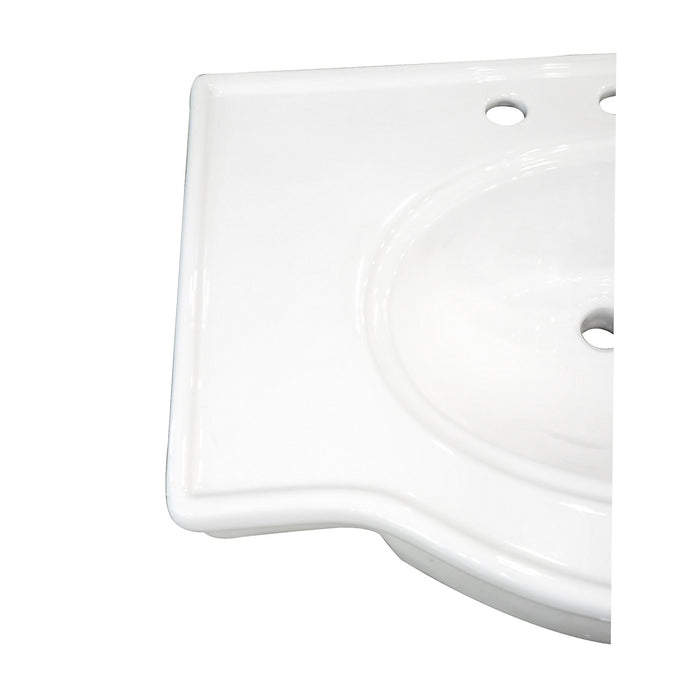 Kingston Templeton VPB1318B 31-Inch Ceramic Console Sink (8-Inch, 3-Hole), White